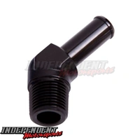 Universal Engine/Fuel System - 45° Male NPT to Barb Adapter - Aeroflow Performance - AF845-06-05BLK