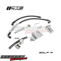 VW Golf R MK7 MK7.5 Audi S3 8V CTS Turbo Billet Oil Catch Can Kit PCV Breather System 10-AN Black Series Lines CTS-CC-MK7GRS3
