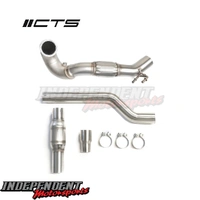 VW Golf R MK7 MK7.5 Audi S3 8V Quattro CTS Turbo 3.5" Stainless Steel High-Flow Catted Downpipe EA888 Gen 3 MQB AWD CTS-EXH-DP-0015-CAT