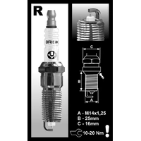 RR14YS Brisk Silver Racing Spark Plug Projected Tip